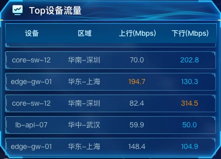 Top设备流量