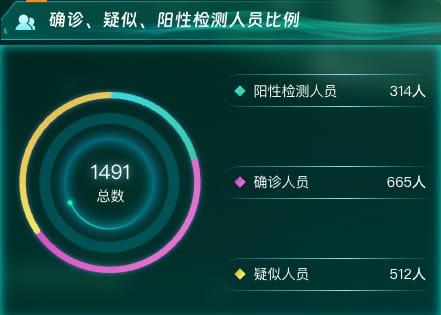 确诊、疑似、阳性检测人员比例
