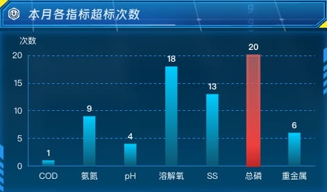 本月各指标超标次数