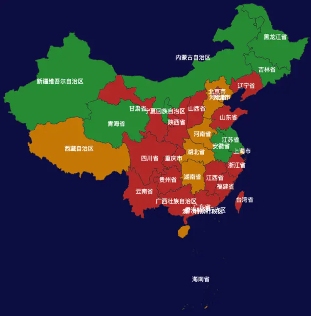 echarts 中国地图