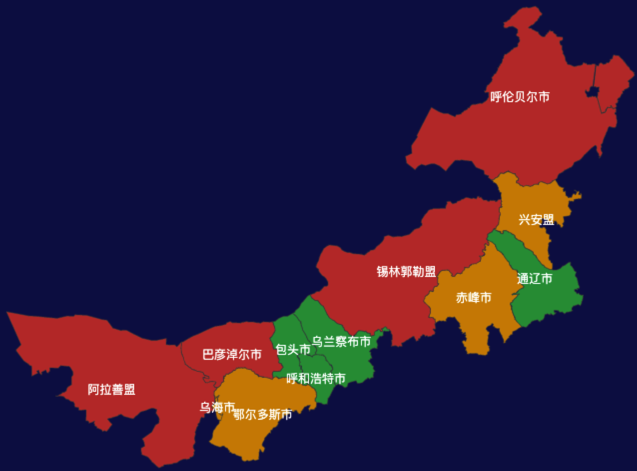echarts 内蒙古自治区地图