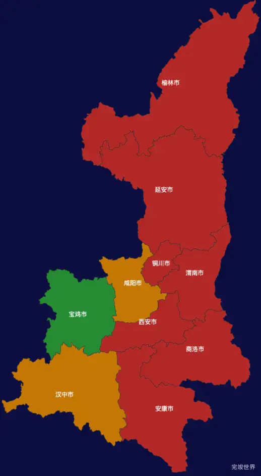 echarts陕西省效果实例实例代码下载