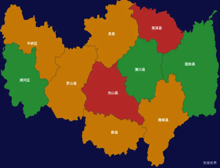 echarts信阳市效果实例实例代码下载