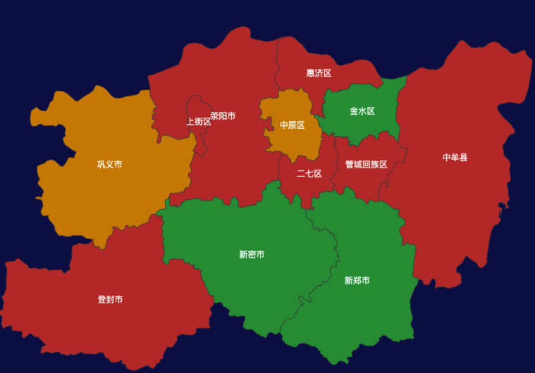 echarts郑州市效果实例
