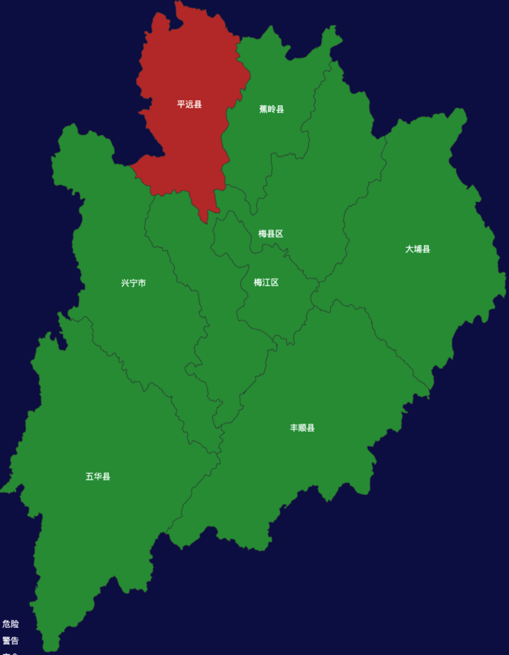 echarts梅州市效果实例