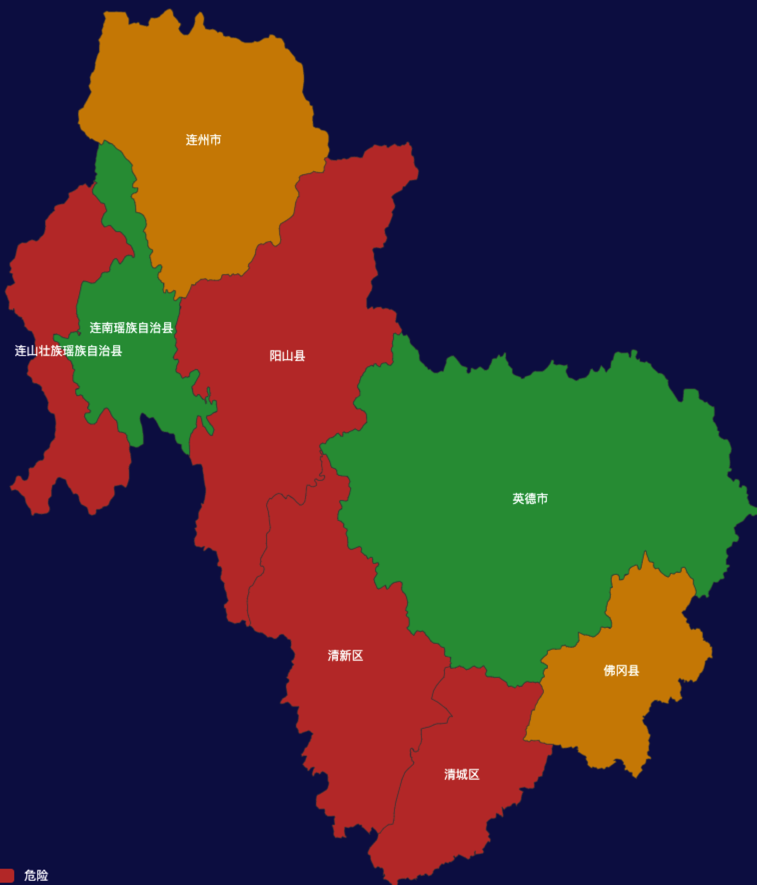 echarts清远市效果实例