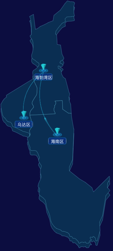 echarts乌海市渲染效果-自定义文字样式效果