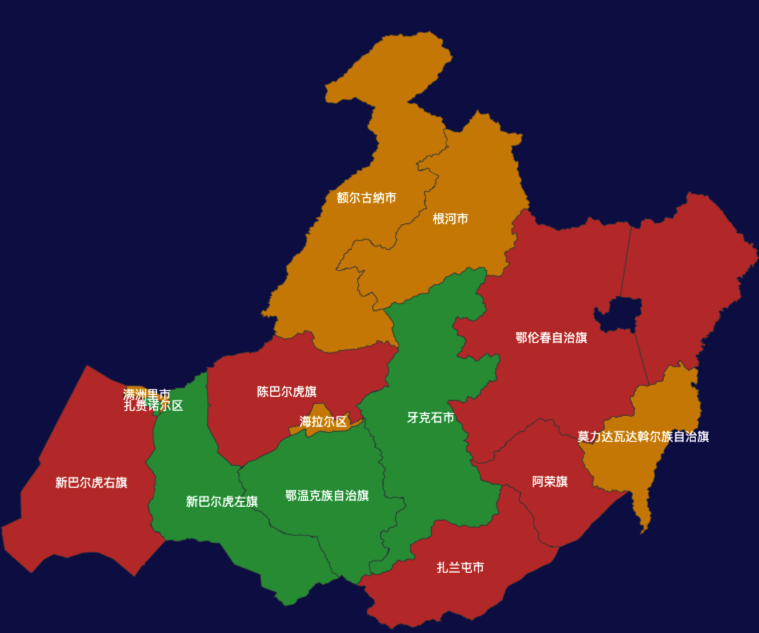 echarts呼伦贝尔市效果实例