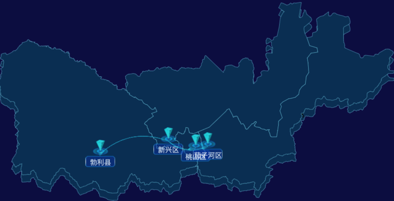 echarts七台河市渲染效果-自定义文字样式效果