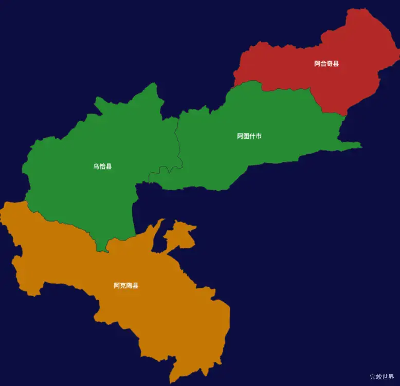 echarts克孜勒苏柯尔克孜自治州地区效果实例