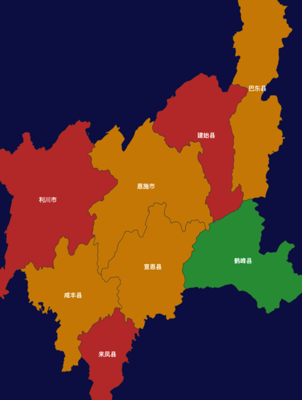 echarts恩施土家族苗族自治州地区地图geoJson数据