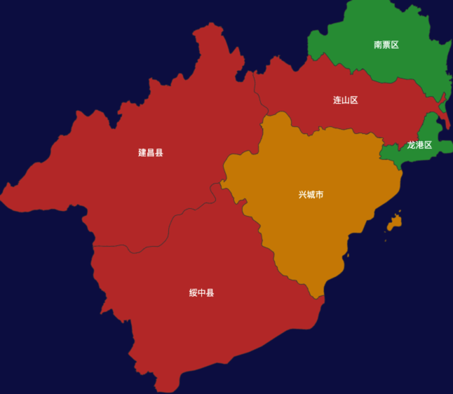 echarts葫芦岛市地区渲染效果