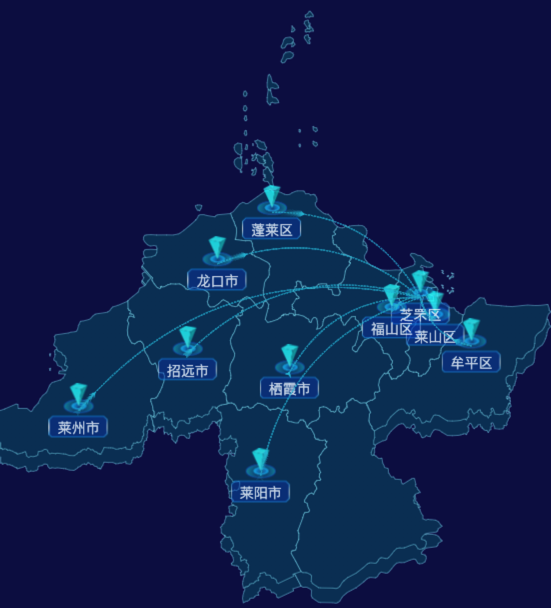 echarts烟台市地区地图-自定义文字样式