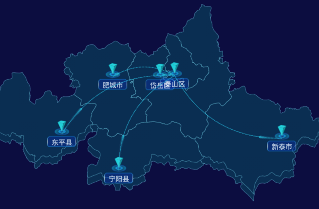 echarts泰安市地区地图geoJson数据-自定义文字样式