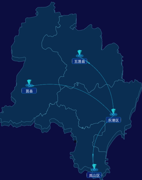 echarts日照市地图仿3d效果