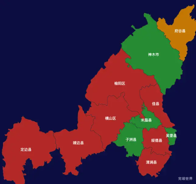 echarts榆林市地区地图geoJson数据