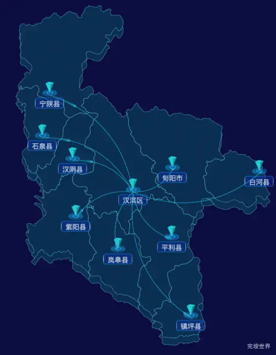 echarts安康市地区地图geoJson数据-自定义文字样式