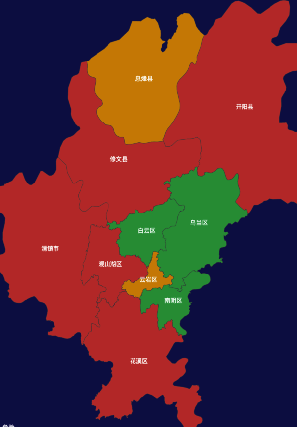 echarts贵阳市地区地图geoJson数据