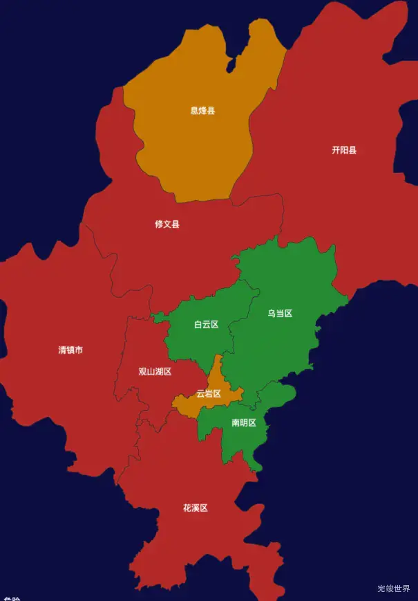 echarts贵阳市地区地图geoJson数据