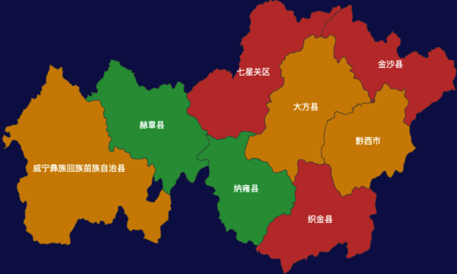 echarts毕节市地区地图geoJson数据