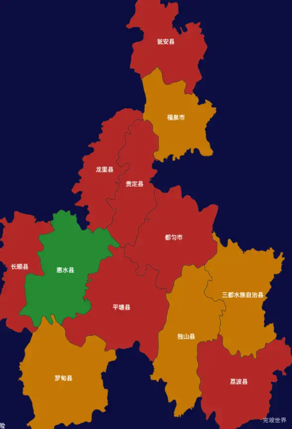 echarts黔南布依族苗族自治州地区地图geoJson数据
