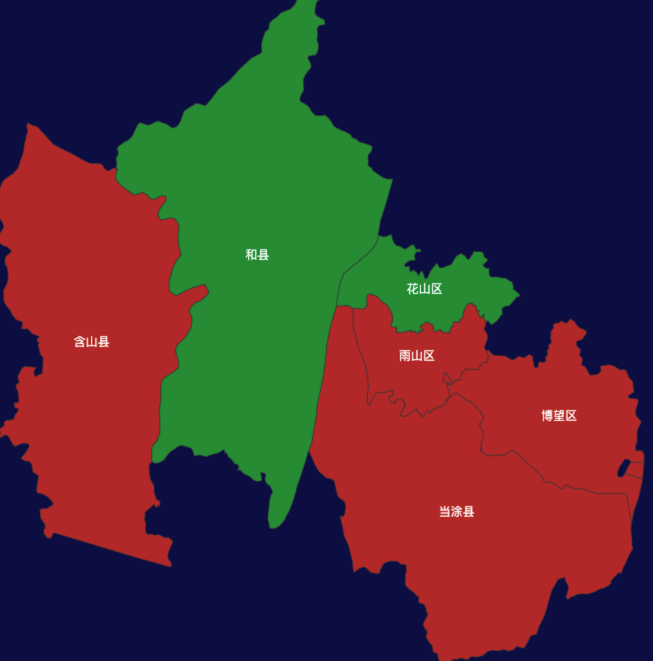 echarts马鞍山市地区地图geoJson数据