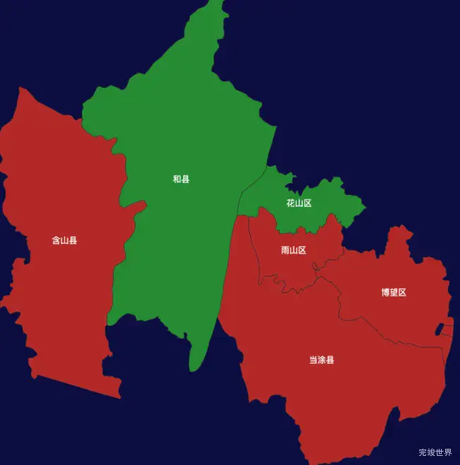 echarts马鞍山市地区地图geoJson数据