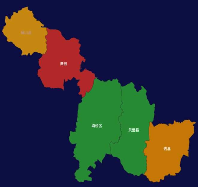 echarts宿州市地区地图geoJson数据