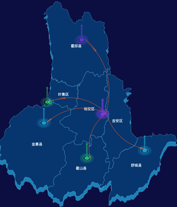 echarts六安市地图加立体效果