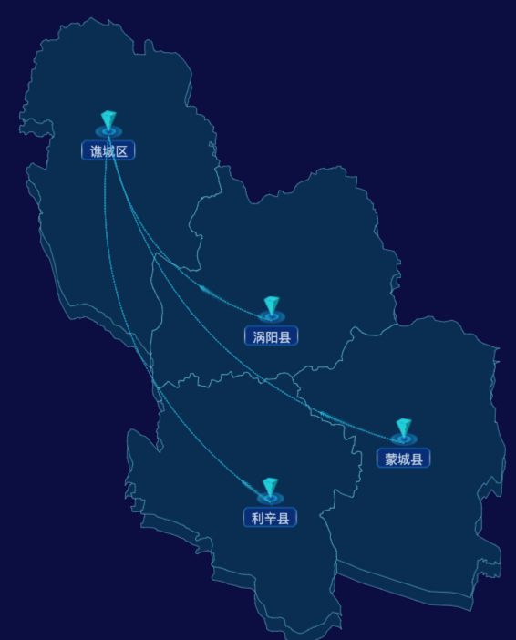 echarts亳州市地区地图geoJson数据-自定义文字样式