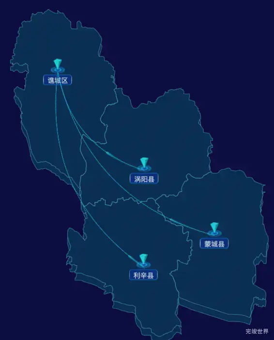 echarts亳州市地区地图geoJson数据-自定义文字样式