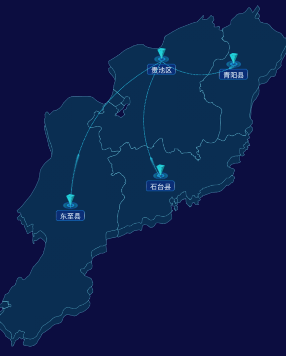echarts池州市地区地图geoJson数据-自定义文字样式
