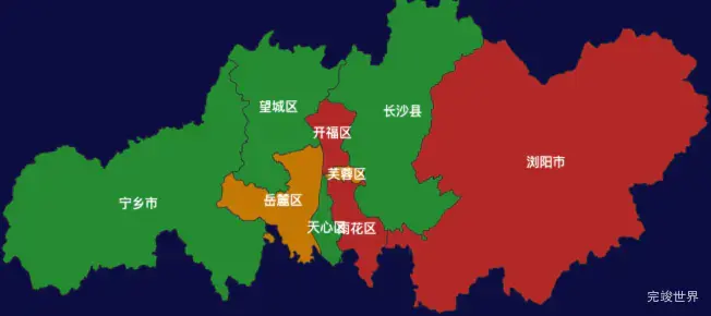 echarts长沙市地区地图geoJson数据