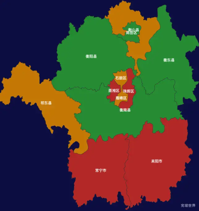 echarts衡阳市地区地图geoJson数据