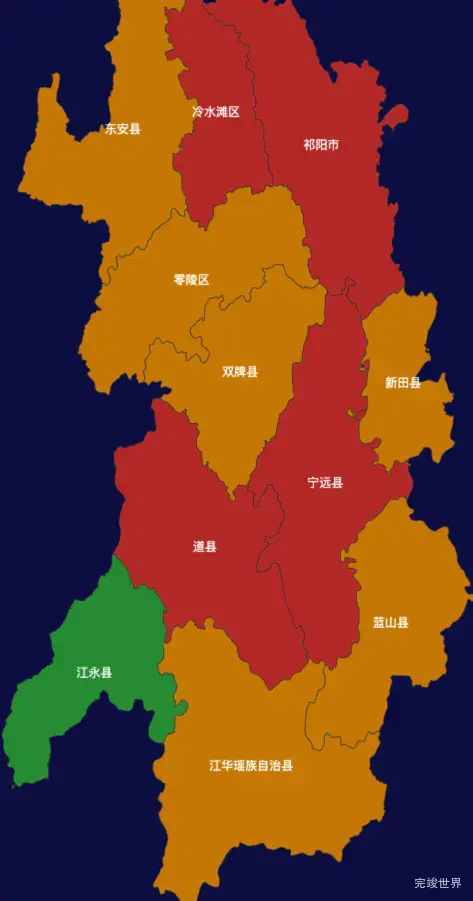 echarts永州市地区地图geoJson数据