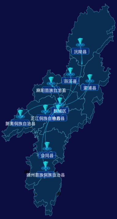 echarts怀化市地图实现点击图标进行页面跳转