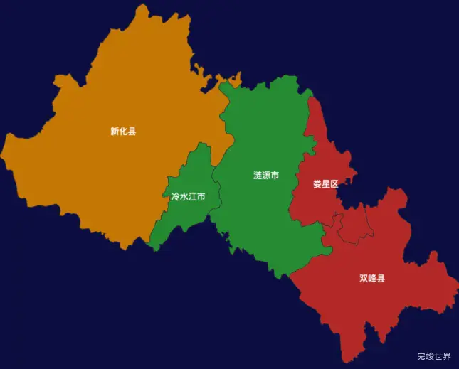 echarts娄底市地区地图geoJson数据