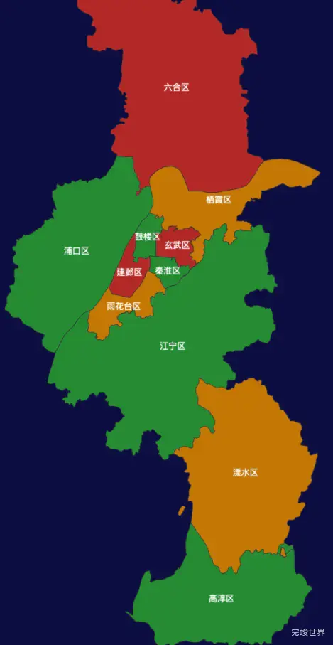 echarts南京市地区地图geoJson数据
