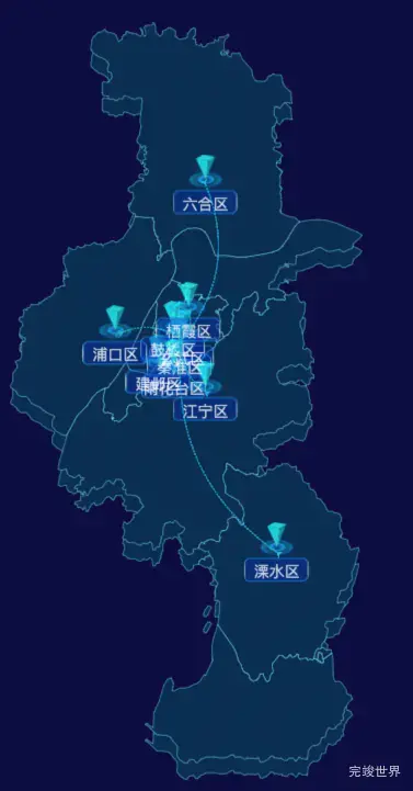 echarts南京市地区地图geoJson数据-自定义文字样式