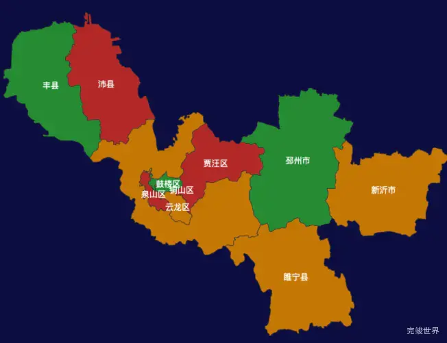 echarts徐州市地区地图geoJson数据