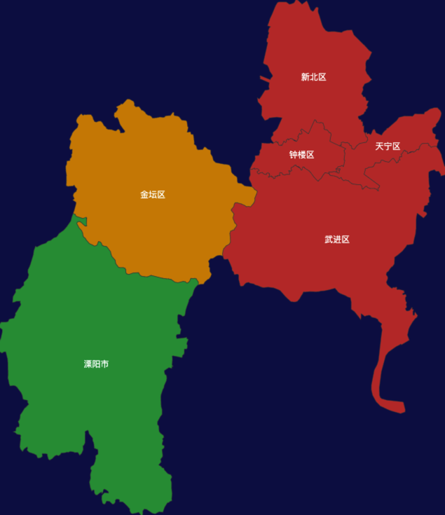 echarts常州市地区地图geoJson数据