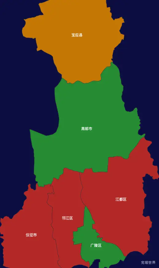 echarts扬州市地区地图geoJson数据