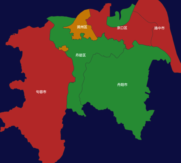 echarts镇江市地区地图geoJson数据
