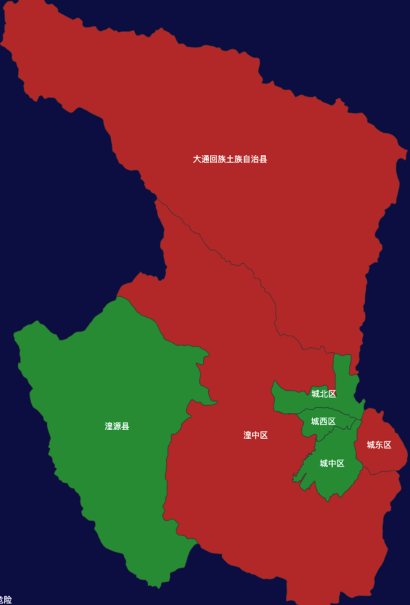 echarts西宁市地区地图geoJson数据