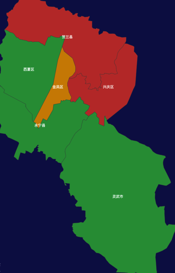 echarts银川市地区地图geoJson数据