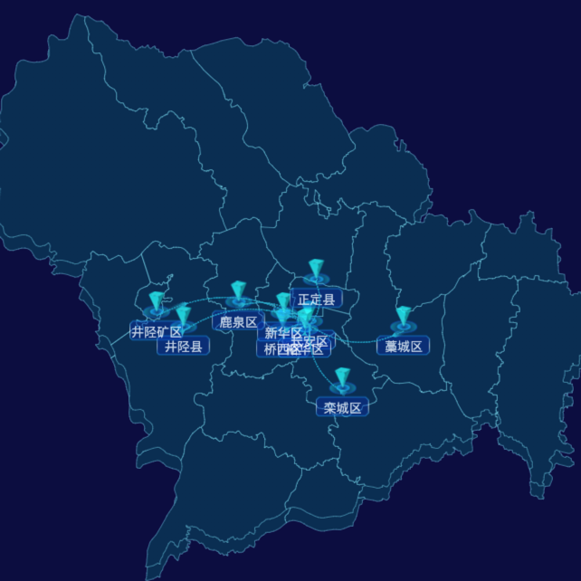 echarts石家庄市地区地图geoJson数据-自定义文字样式