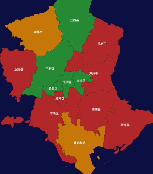 echarts唐山市地区地图geoJson数据