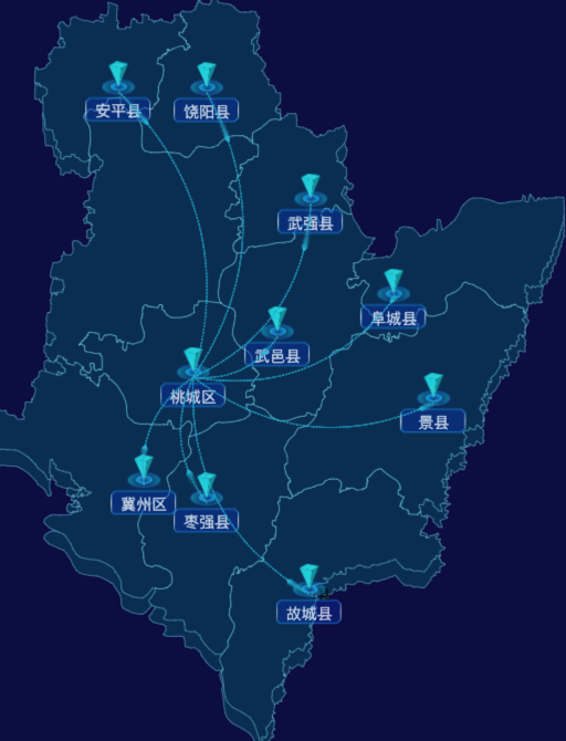 echarts衡水市地区地图geoJson数据-自定义文字样式