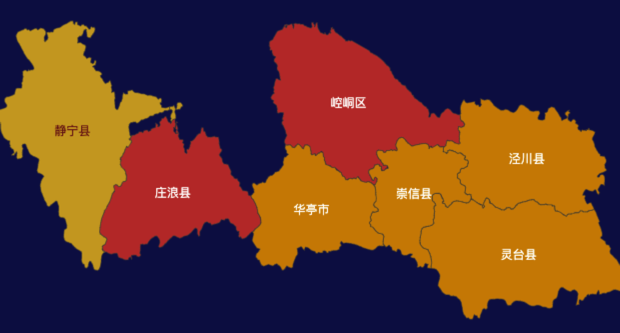 echarts平凉市地图