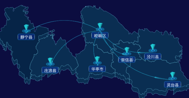 echarts平凉市地图geoJson数据